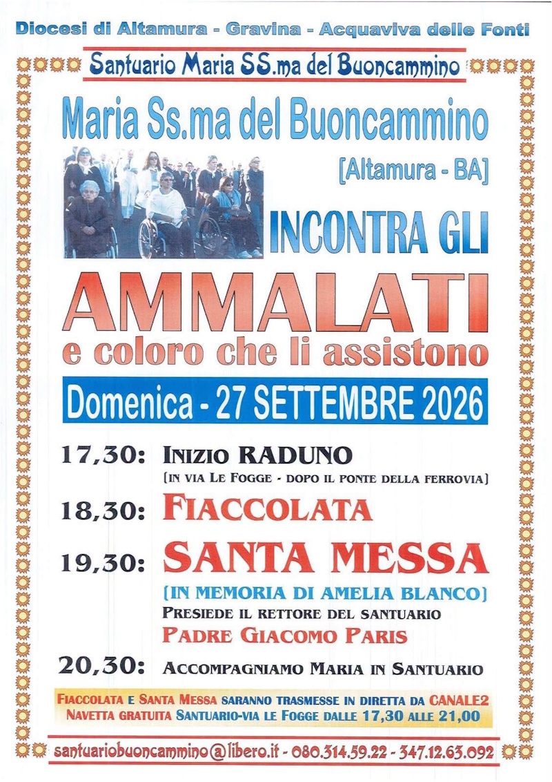 Madonna del Buoncammino incontra gli ammalati
