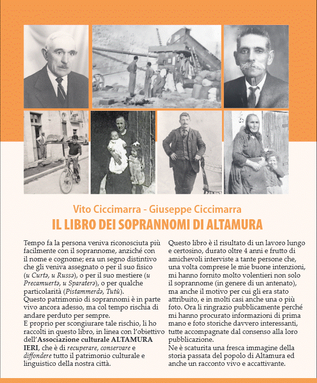 LIBRO DEI SOPRANNOMI DI ALTAMURA